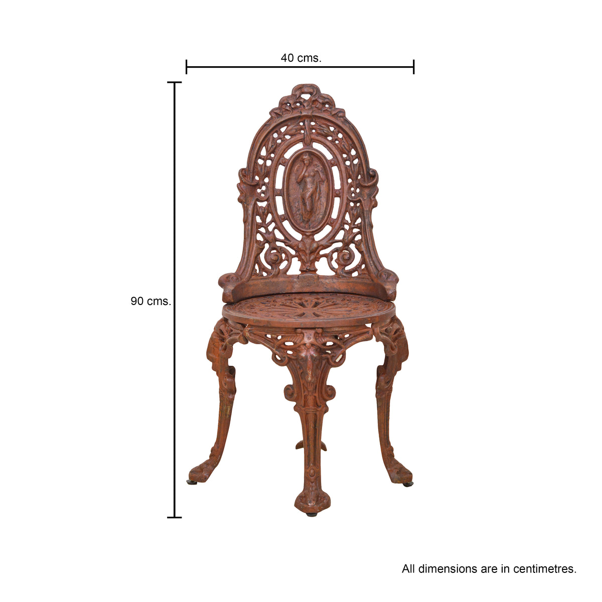 Bistro Cast Iron Chair Natural