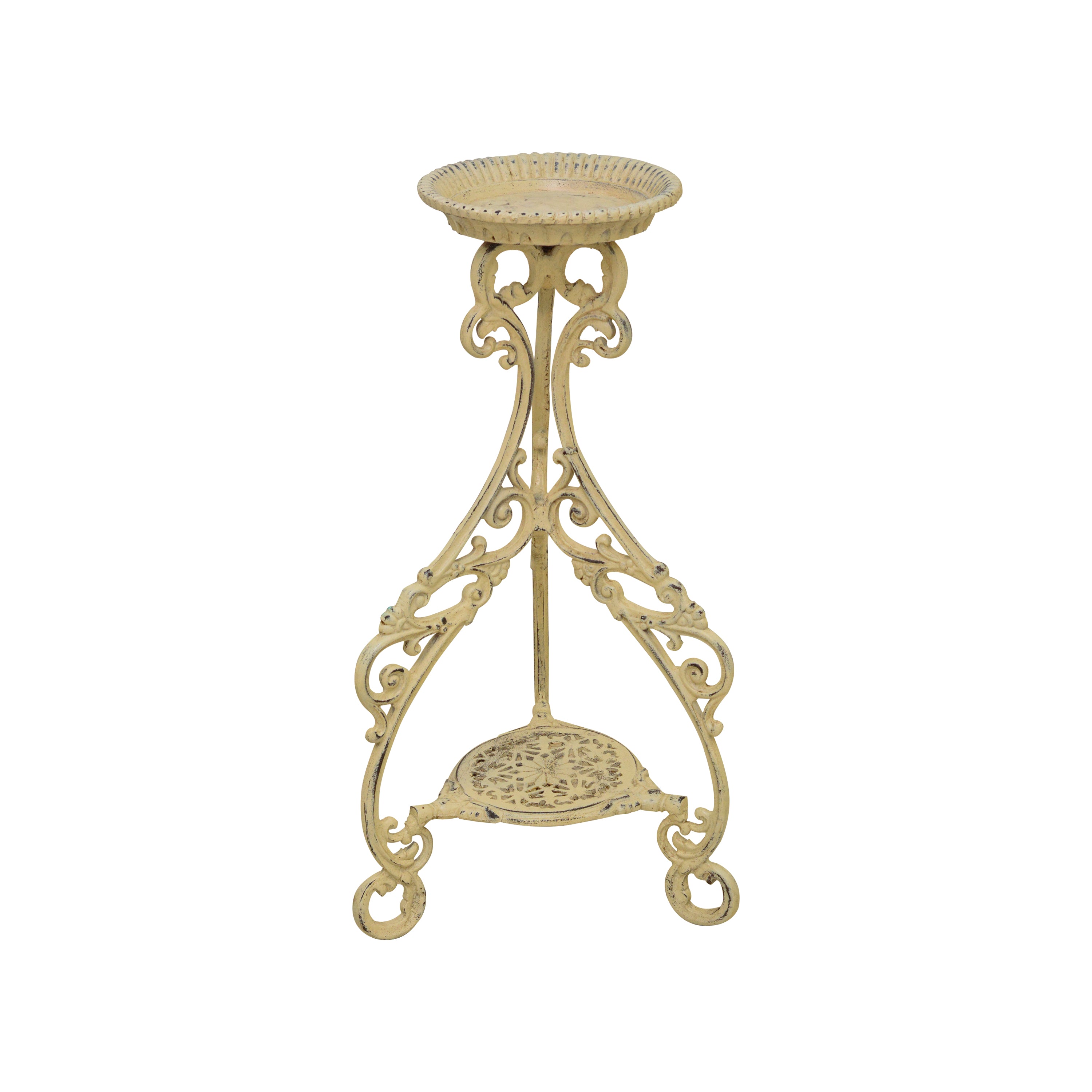 Pedestrial Cast Iron Stand-White