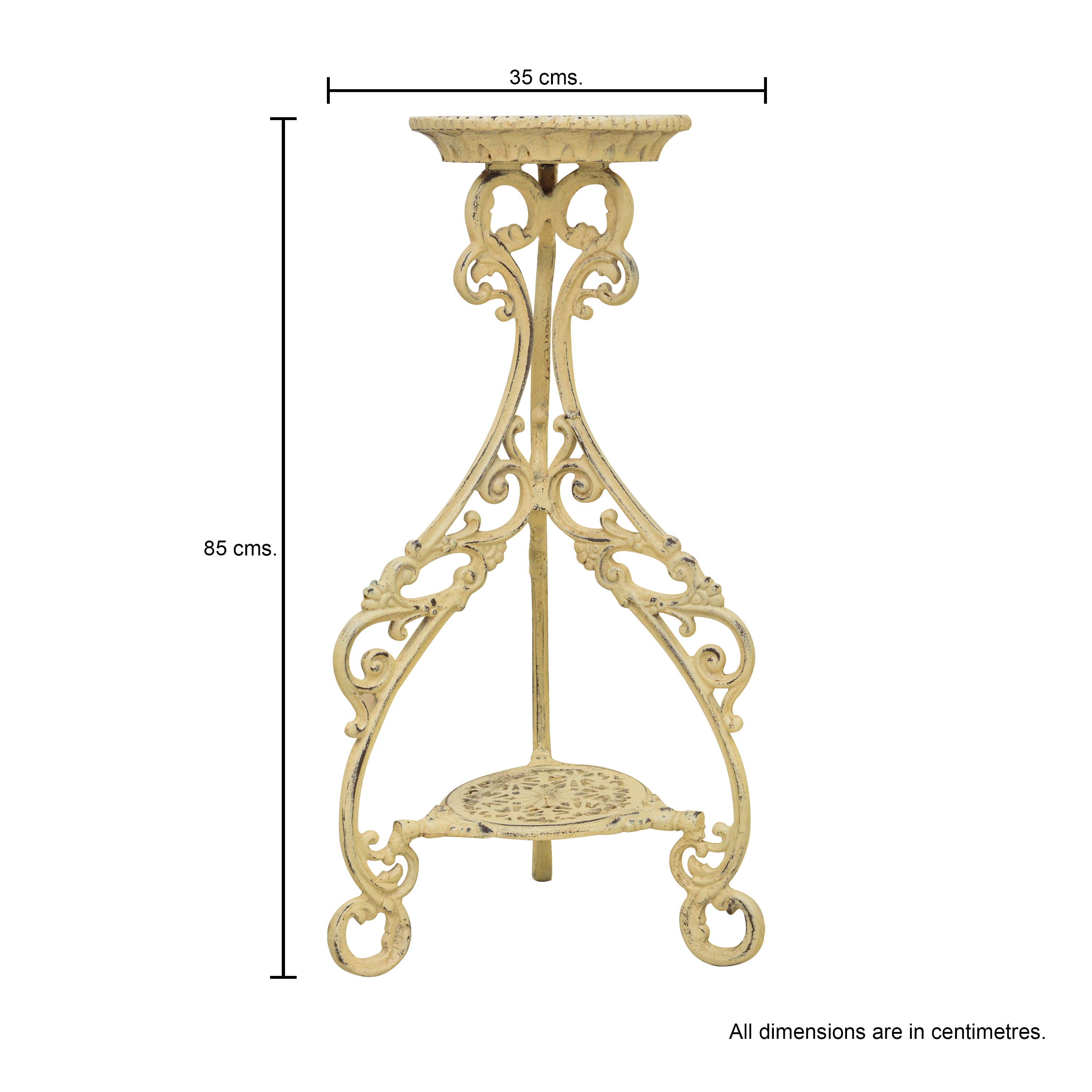 Pedestrial Cast Iron Stand-White