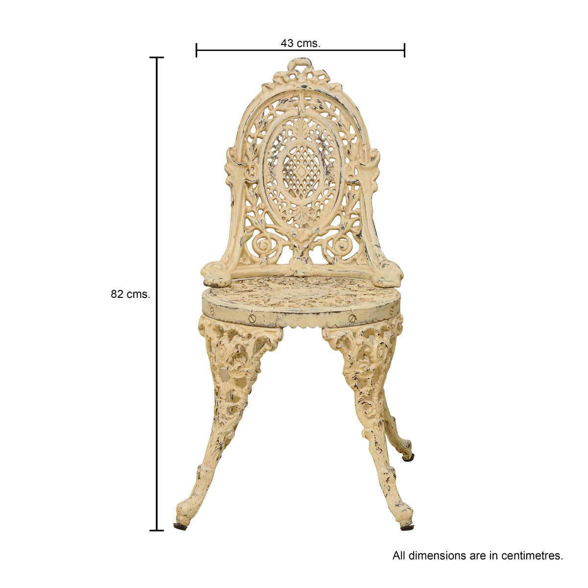 Retro Cast Iron Chair - White