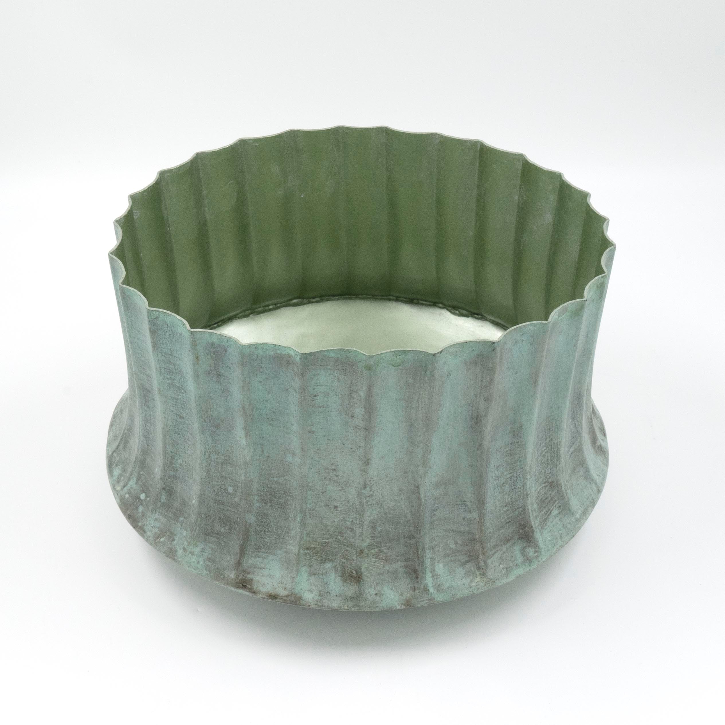 Verdi Blue Fluted Metal Pot