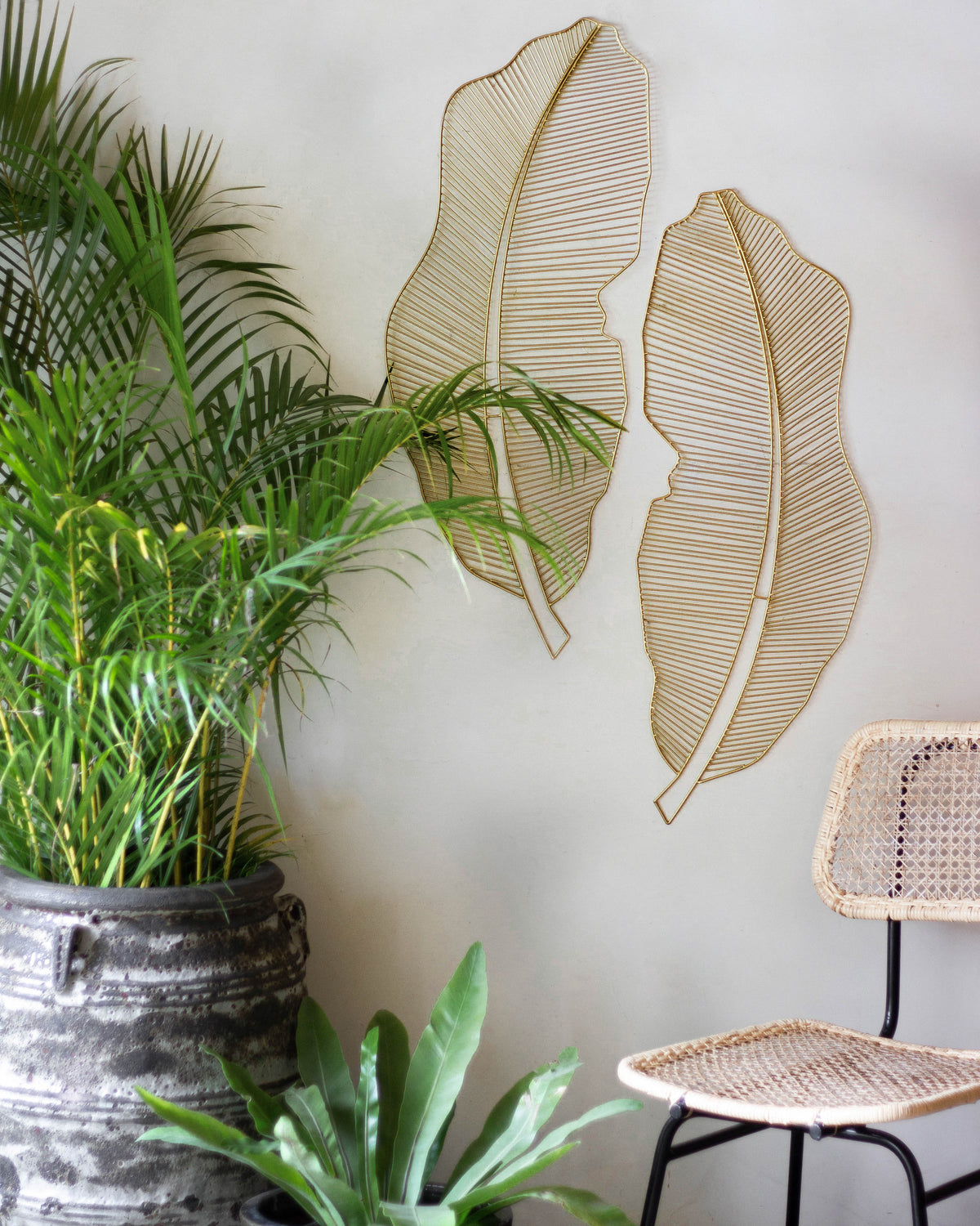 Serene Metal Leaf Wall Art