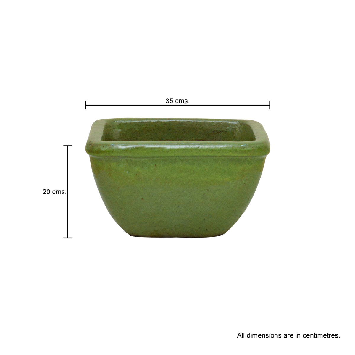 Square Pot Wasabi Green