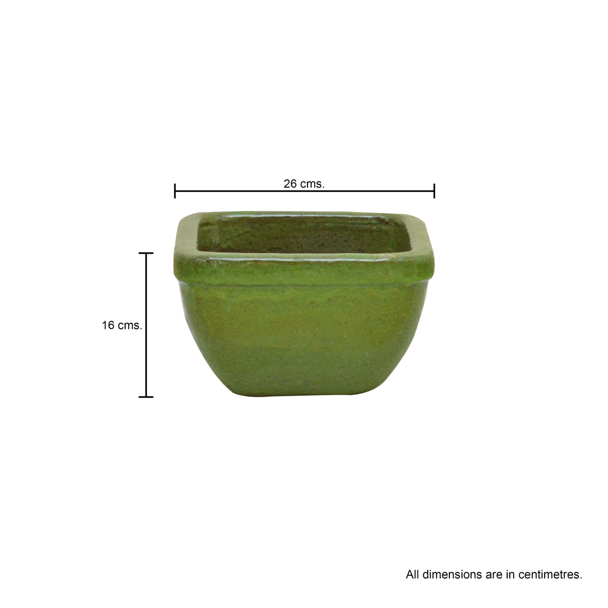 Square Pot Wasabi Green