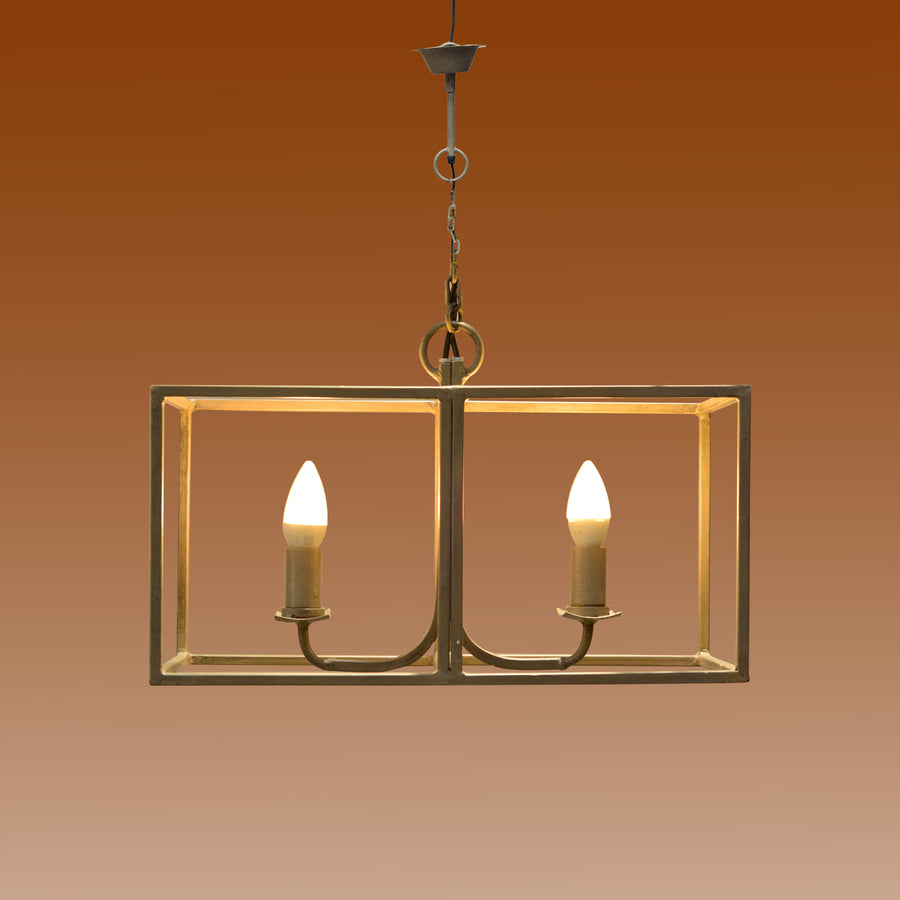 Rectangular Pendent Lamp with 2 holders