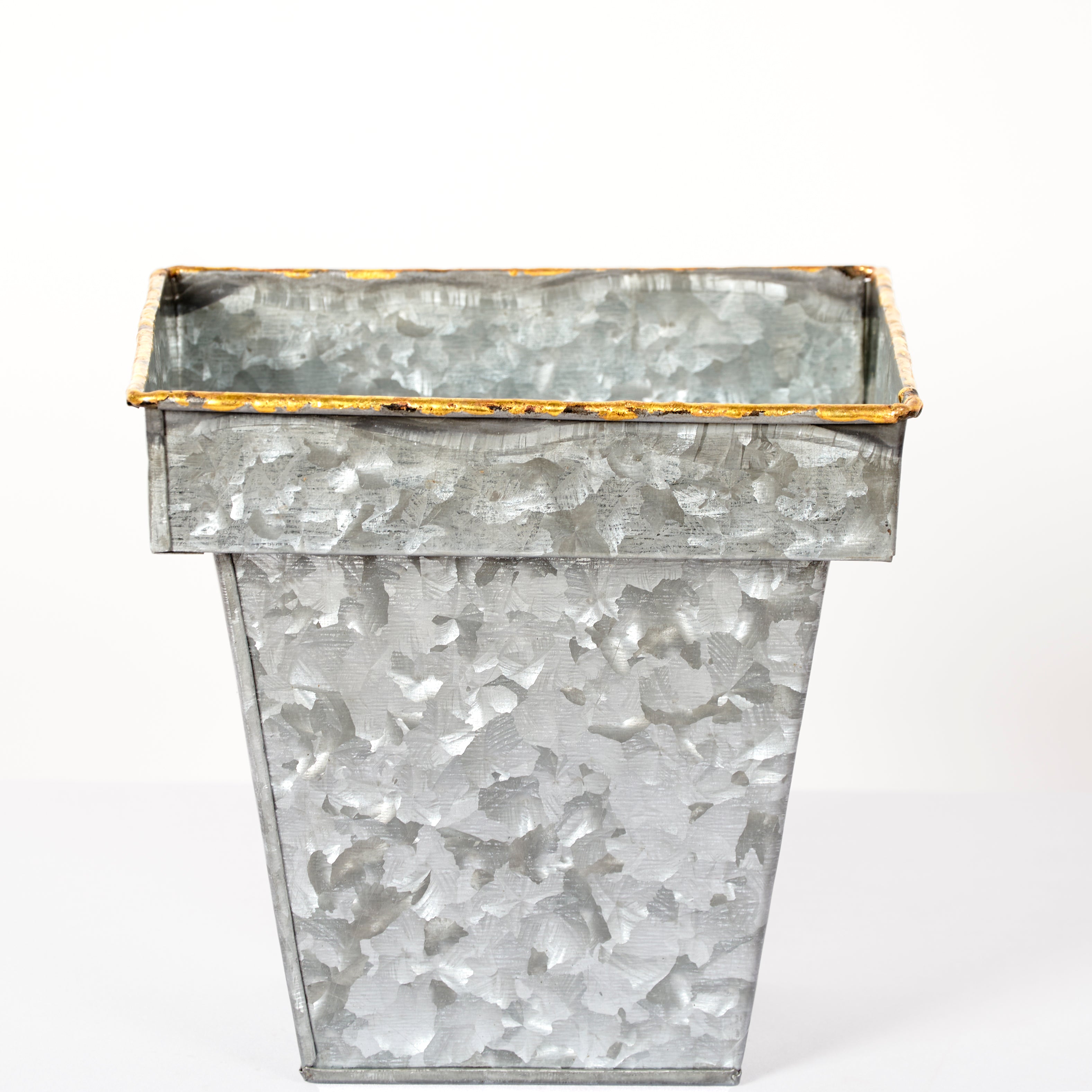 Square Planter with Brass Border