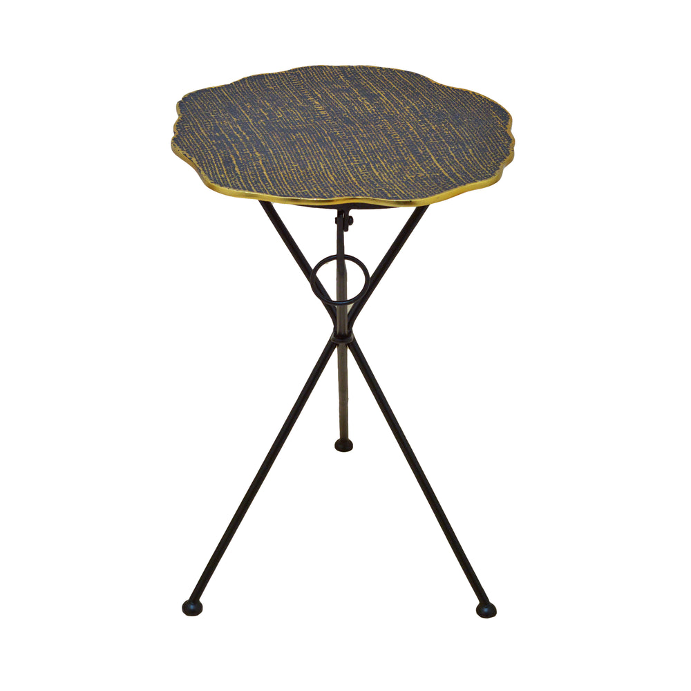 Ruffled Textured Round Side Table