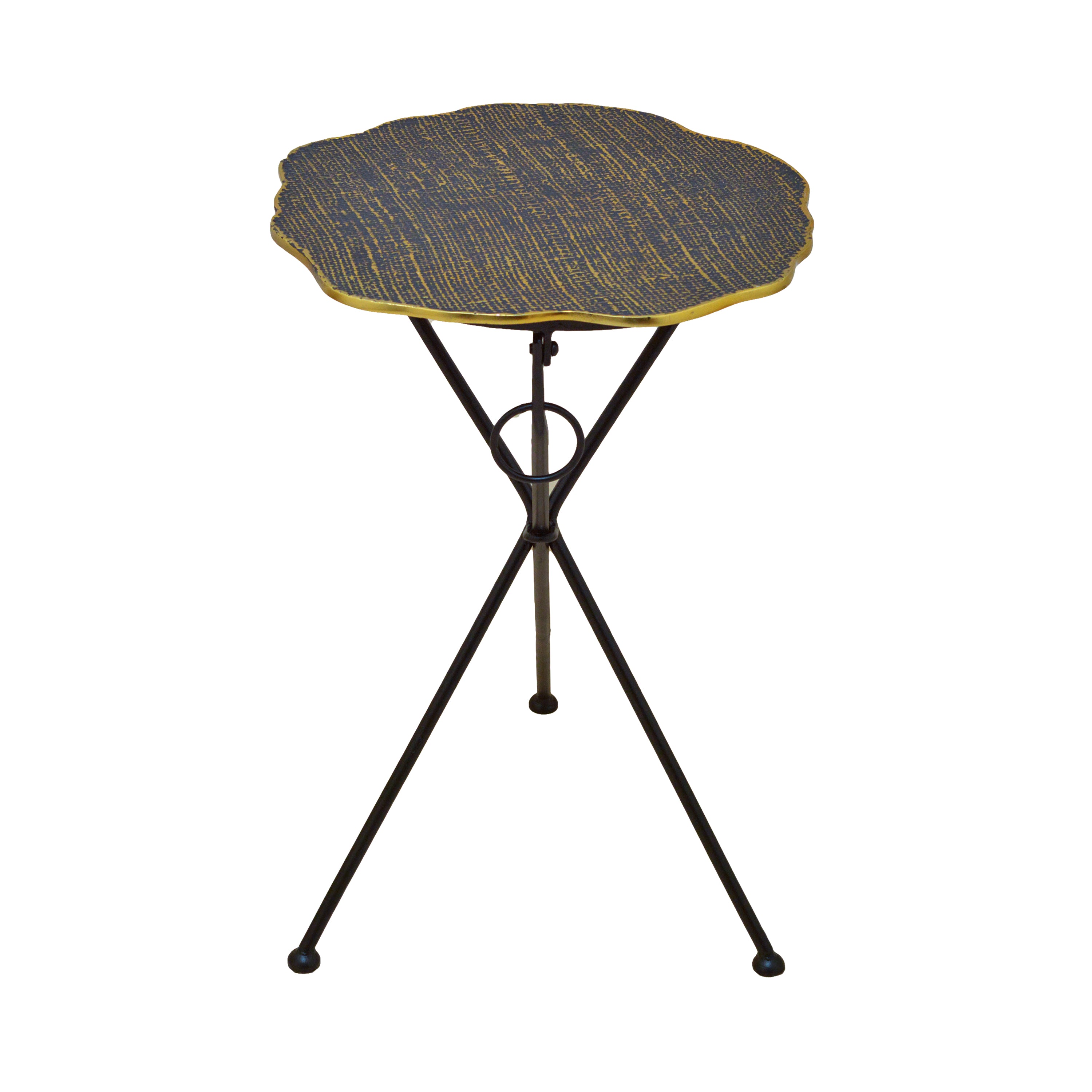 Ruffled Textured Round Side Table