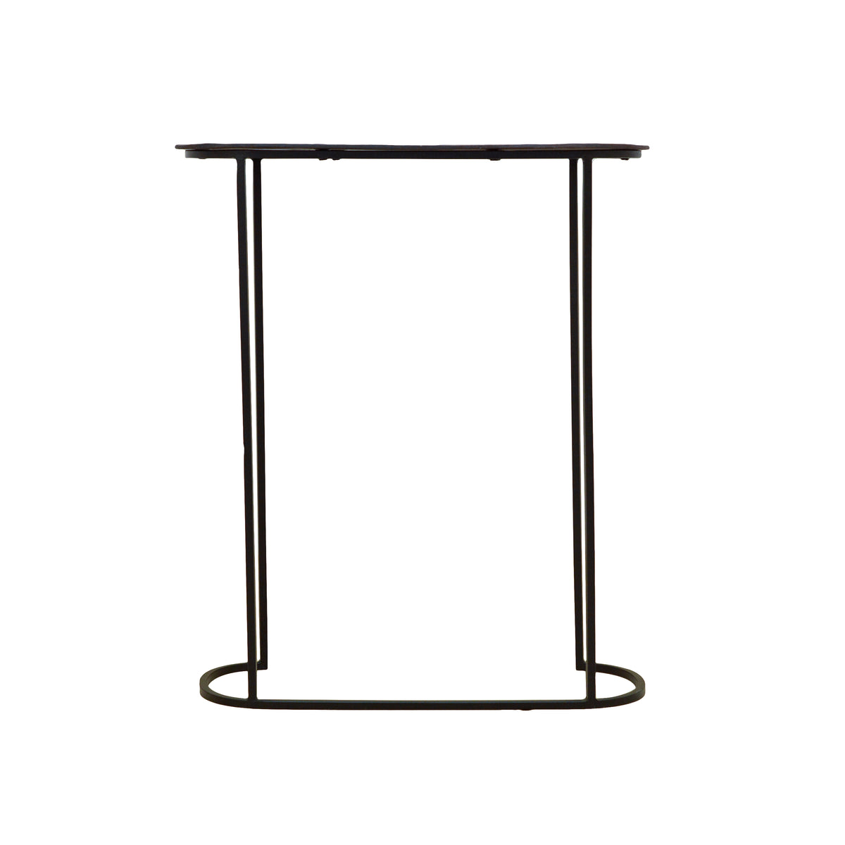 Textured Metal Console Table (Oval)