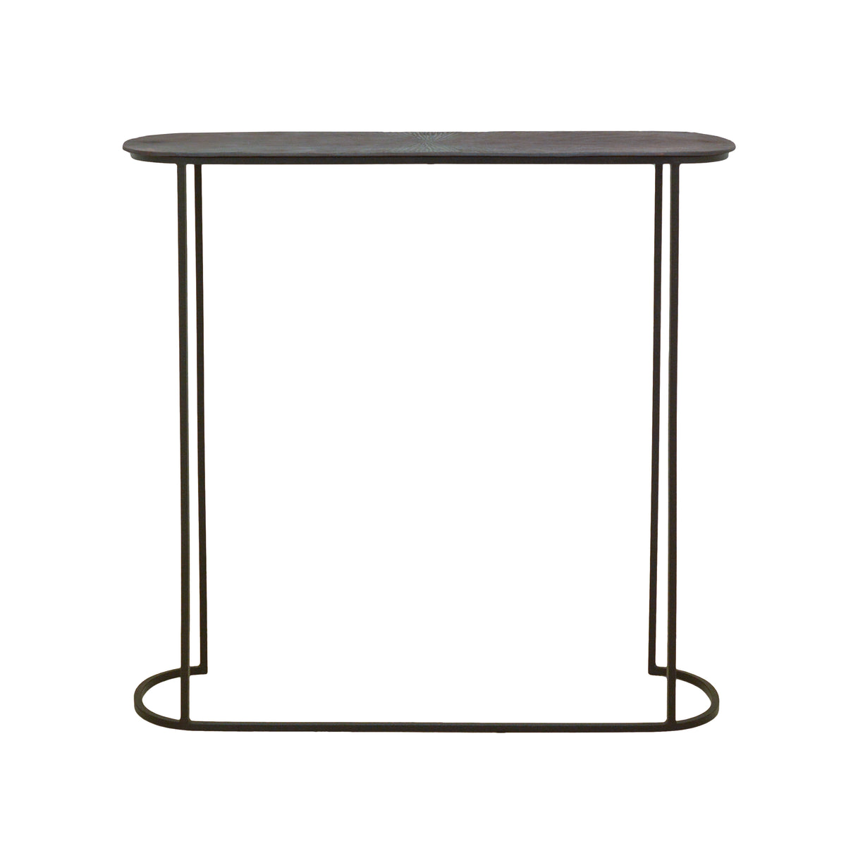 Textured Metal Console Table (Oval)