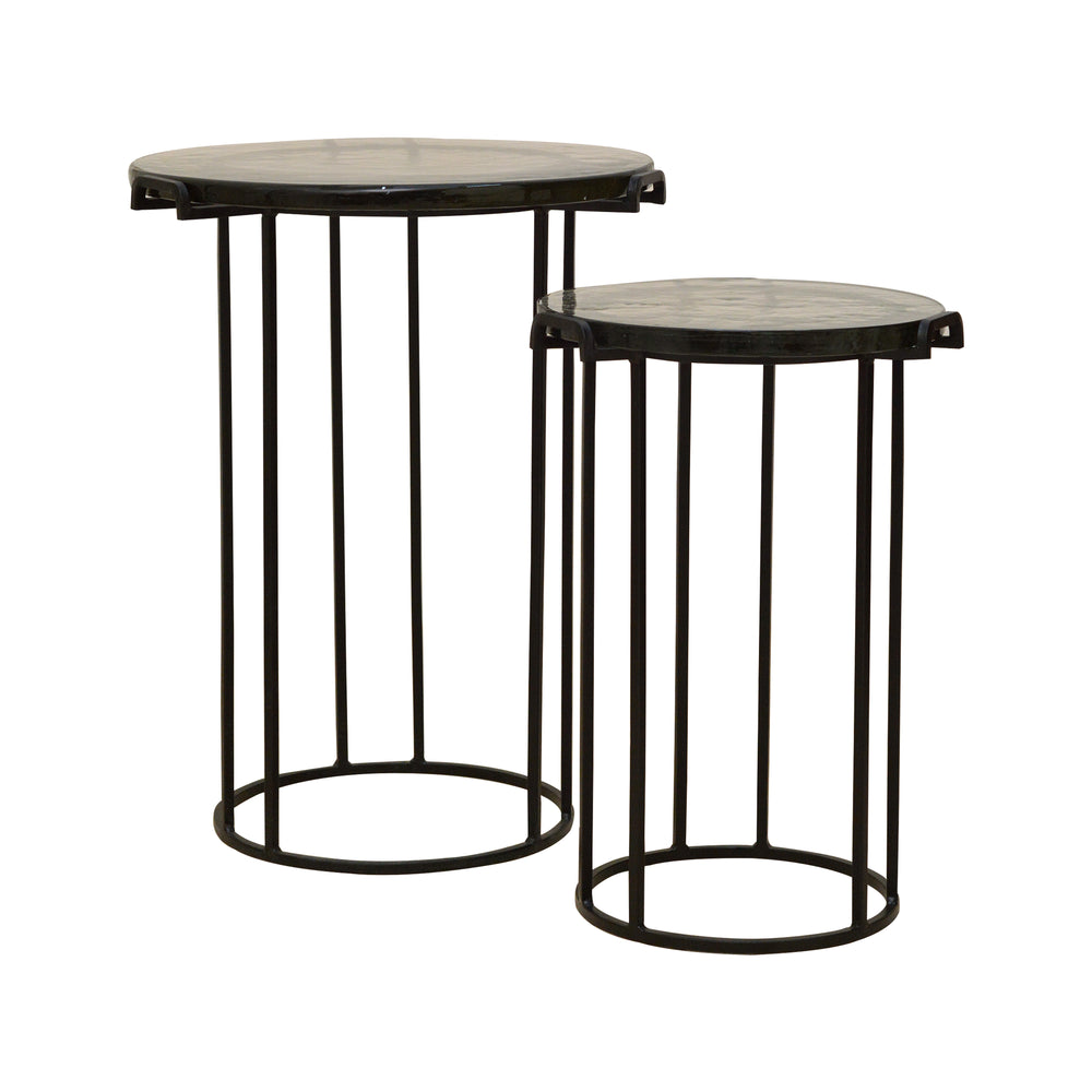 Round Side Table With Tempered Glass Top