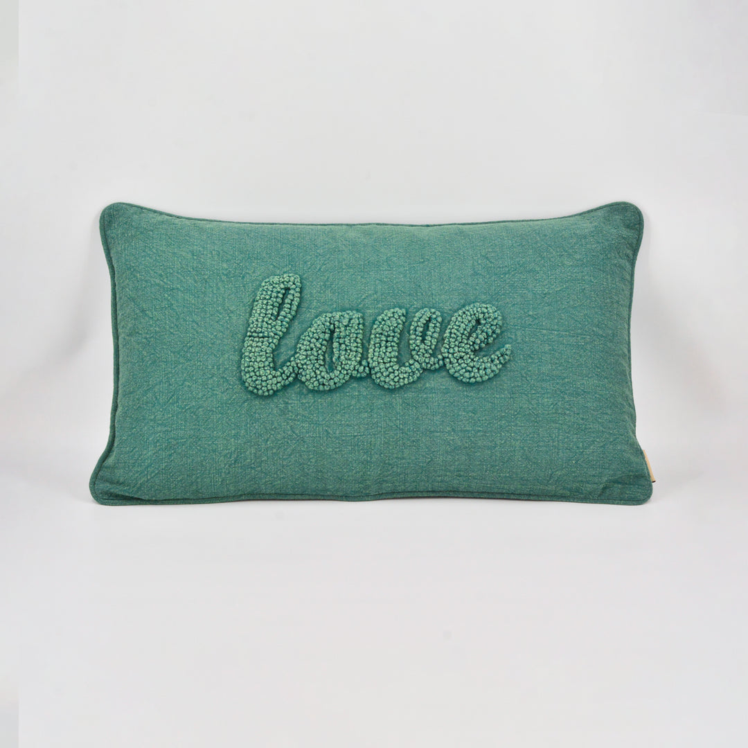 Love Hand Embroidered Cushion Cover