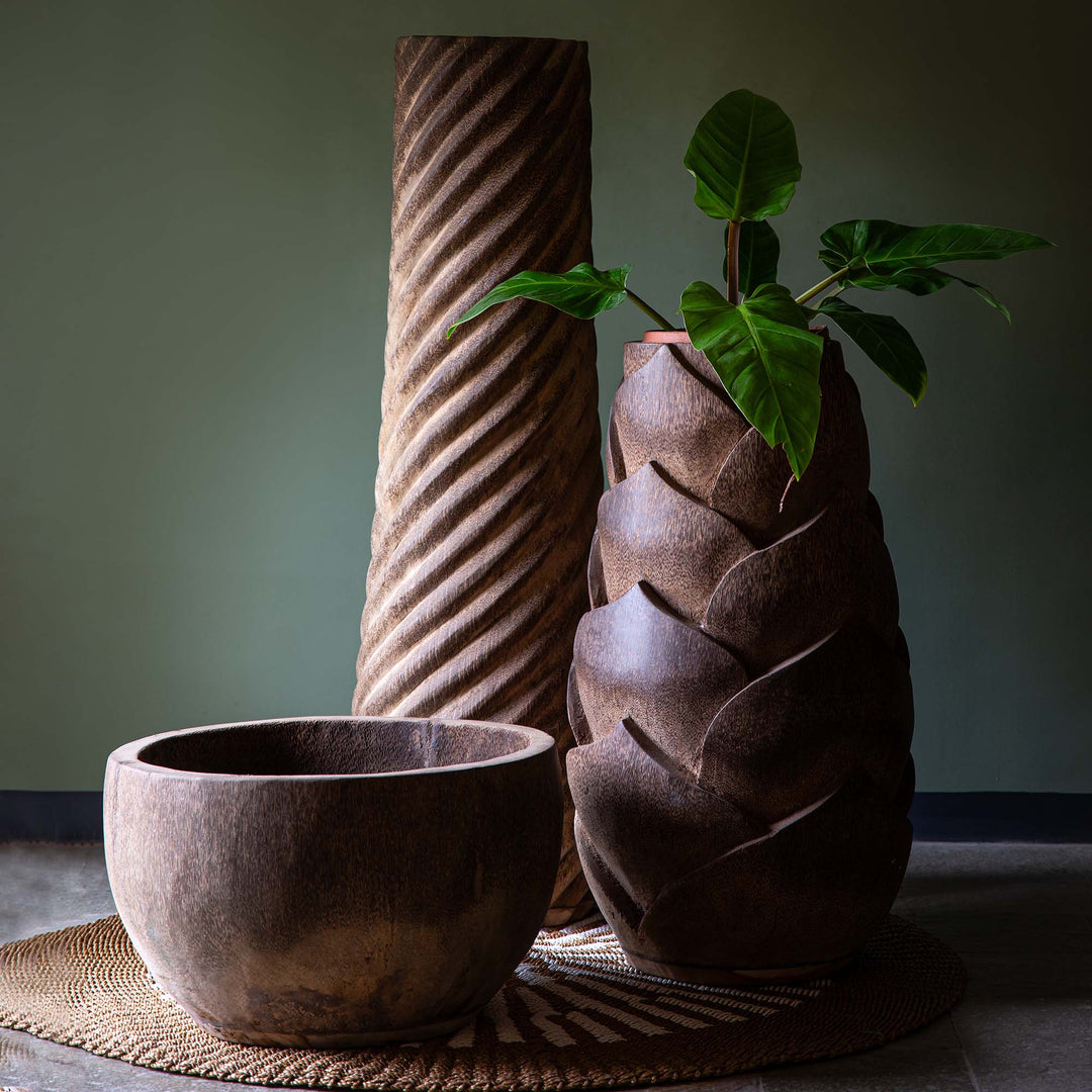Wooden Palm Pot