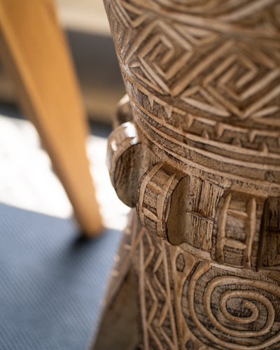 Wooden Etched Stool