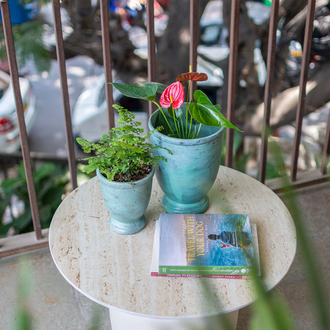 Blue verdi planter vase
