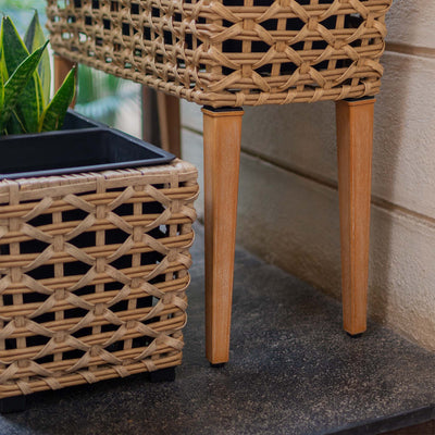 Polyrattan Planter on Stand