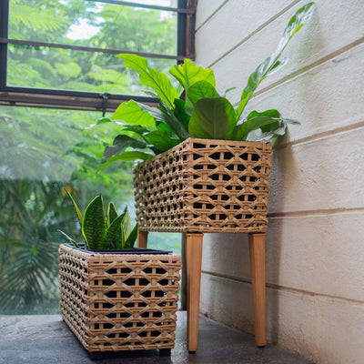 Polyrattan Planter on Stand