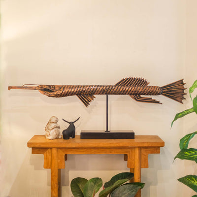 Garfish With Three Fins Decor With Stand - 5ft