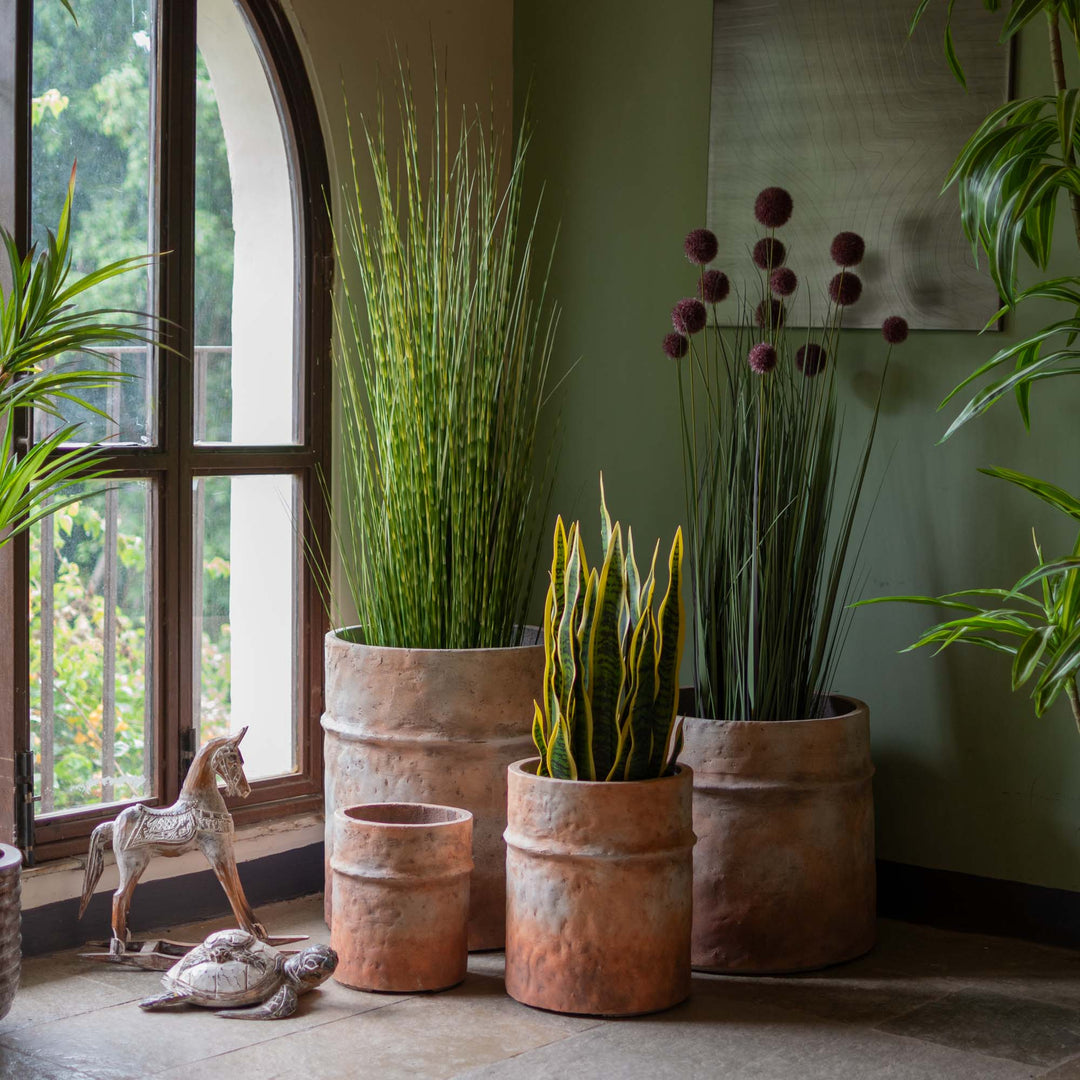 Fiber Clay Rustic Brown Pot