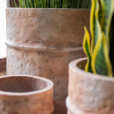 Fiber Clay Rustic Brown Pot