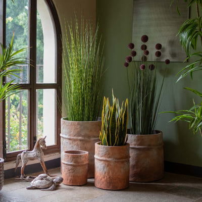 Fiber Clay Rustic Brown Pot