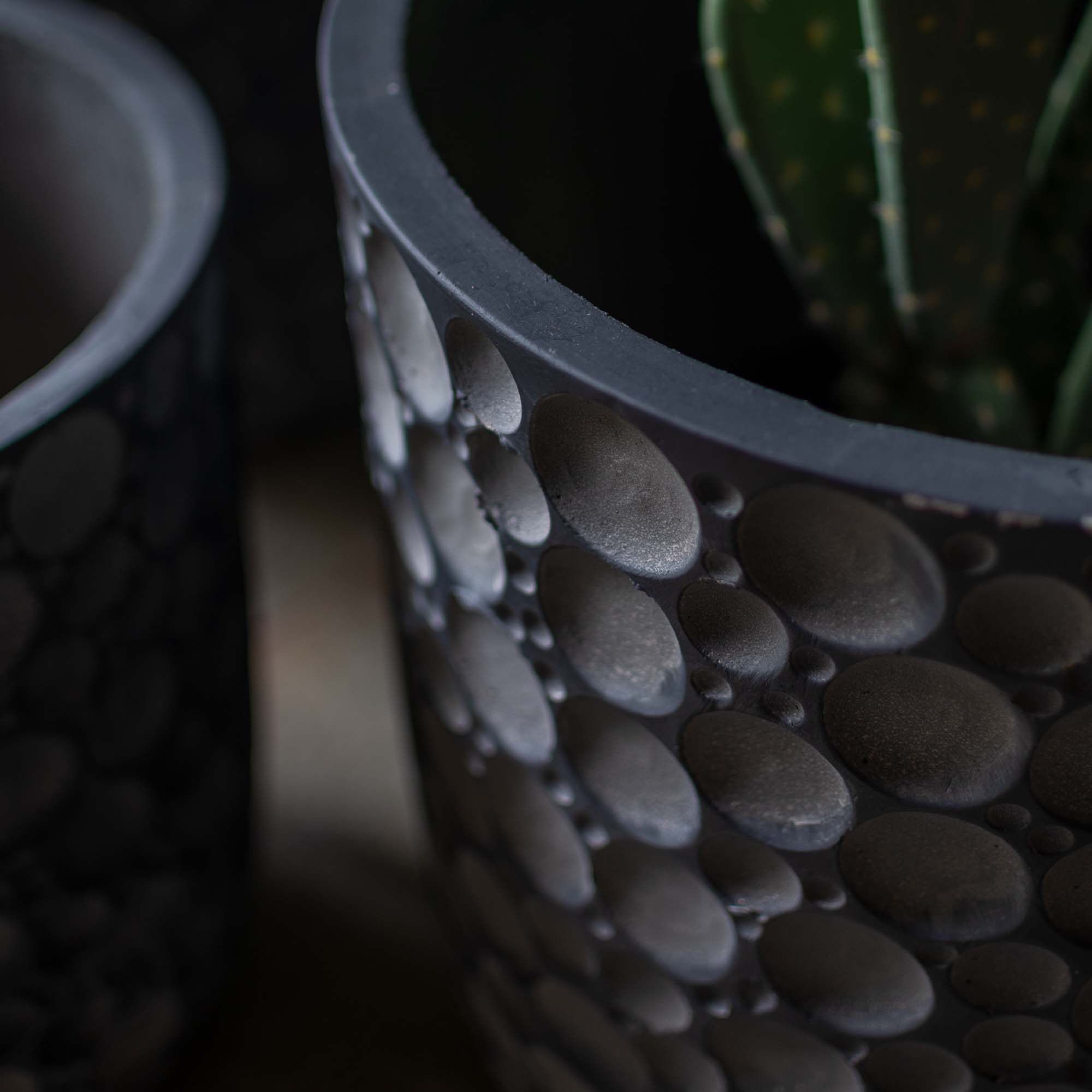 Fiber Clay Grey Textured Pot