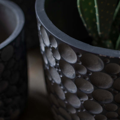 Fiber Clay Grey Textured Pot