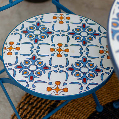 Blue Garden Table With Two Chairs