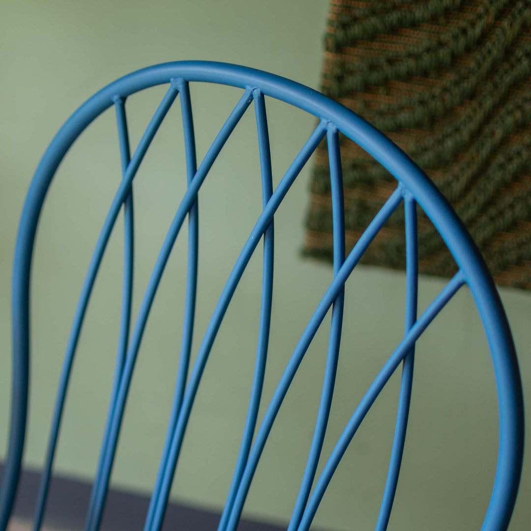 Blue Garden Table With Two Chairs