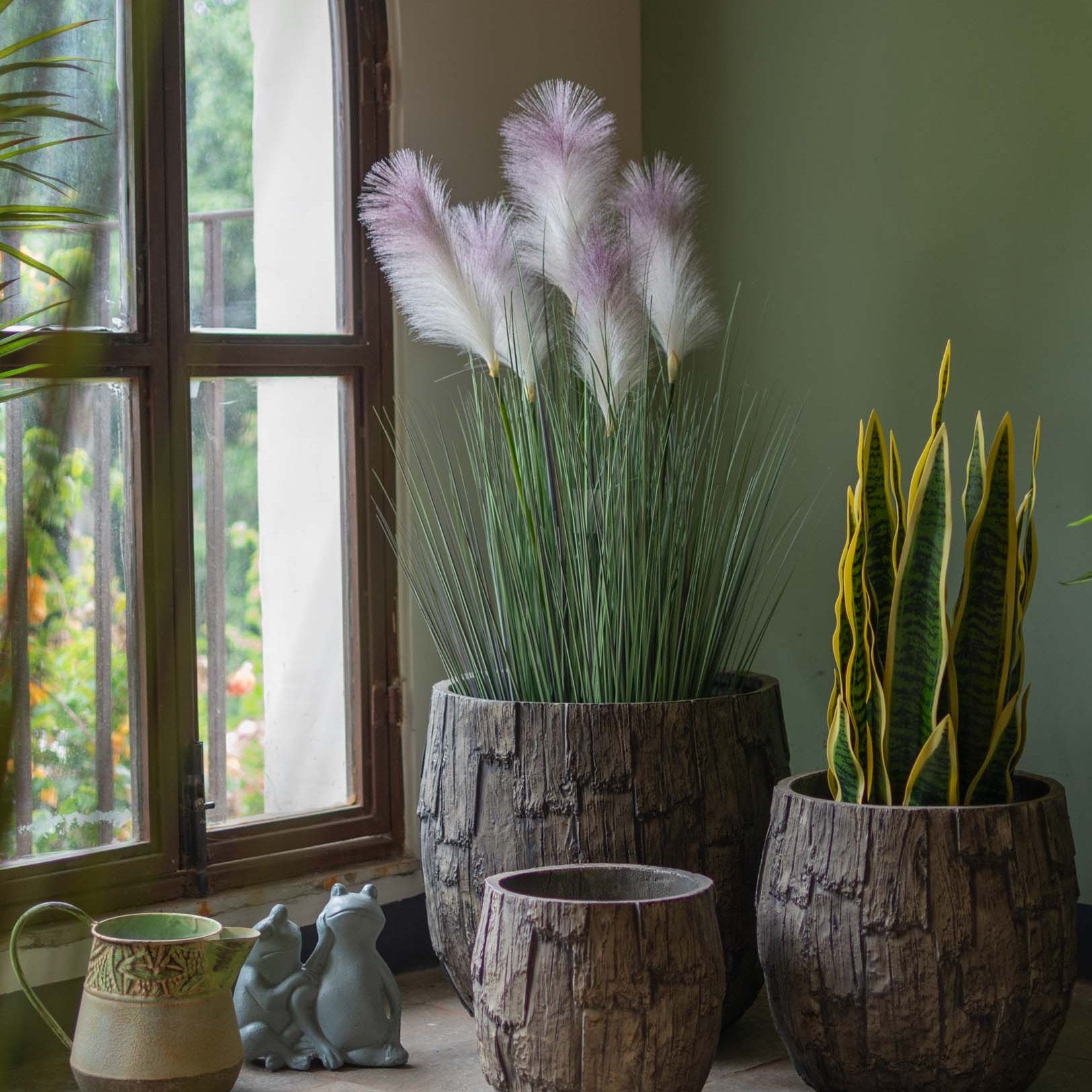 Faux Reed Grass With Pot - 3.5 Feet