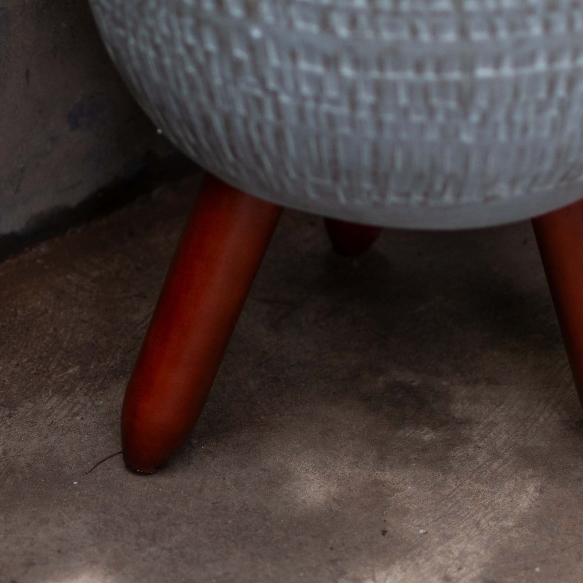 Egg Shaped Planter With Wooden Legs