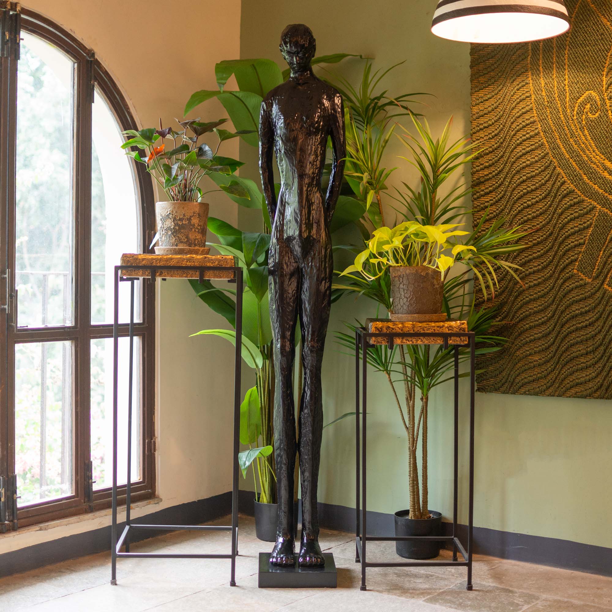 Man Standing Sculpture Black - 6 Feet
