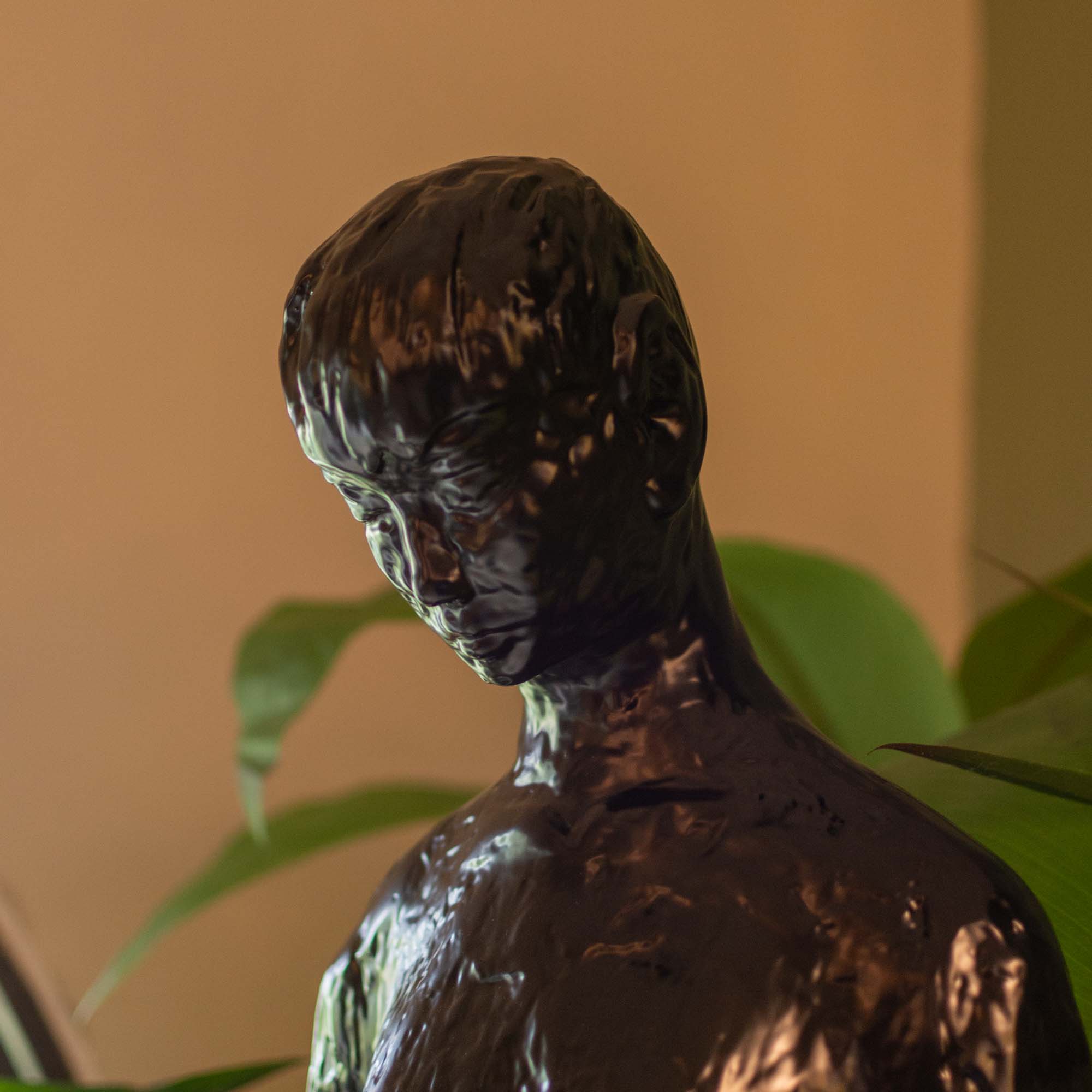 Man Standing Sculpture Black - 6 Feet