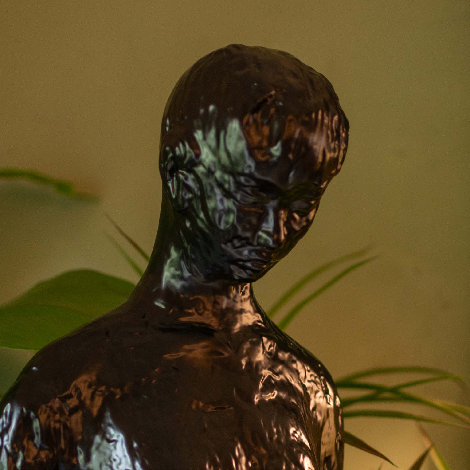 Man Standing Sculpture Black - 6 Feet