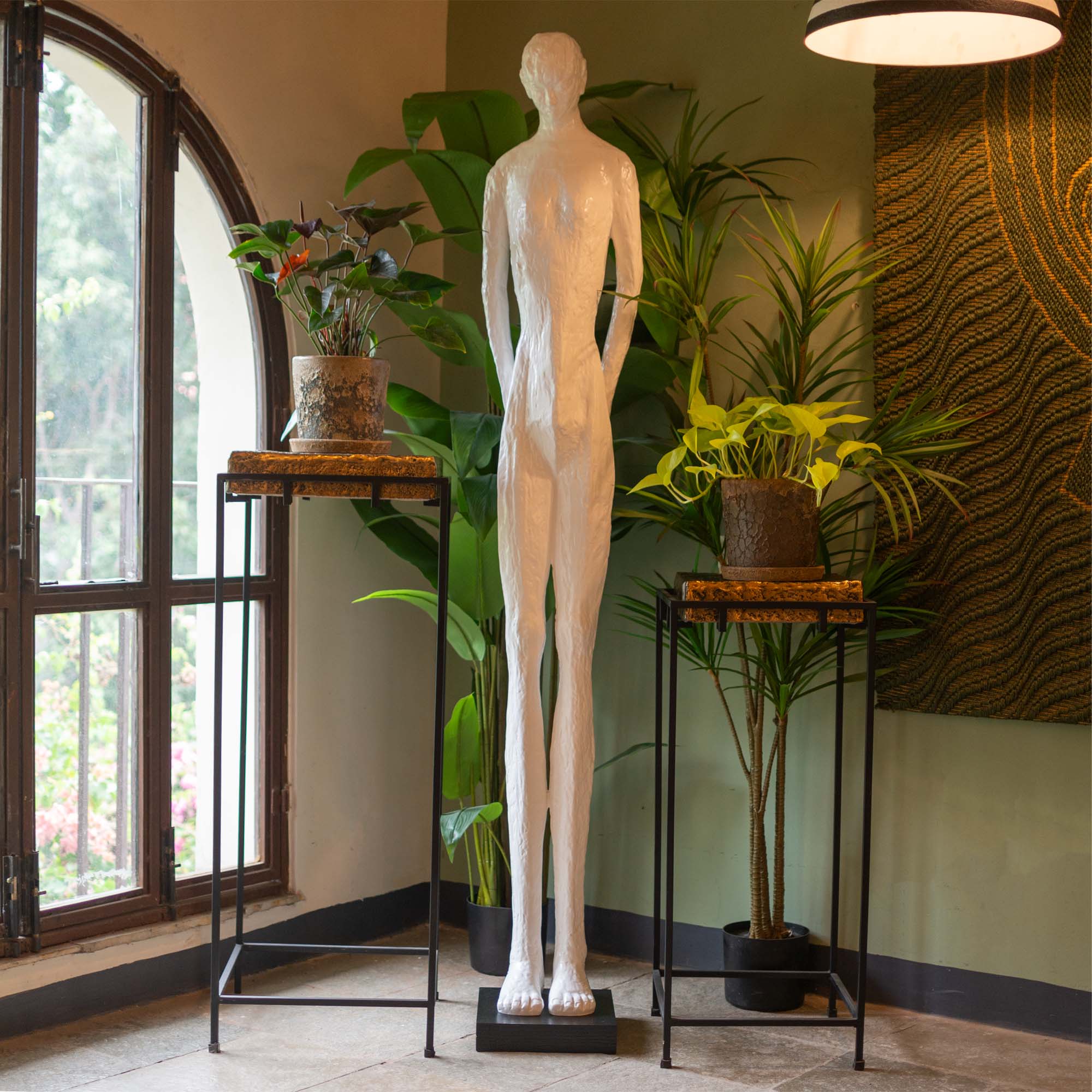 Man Standing Sculpture White - 6 Feet