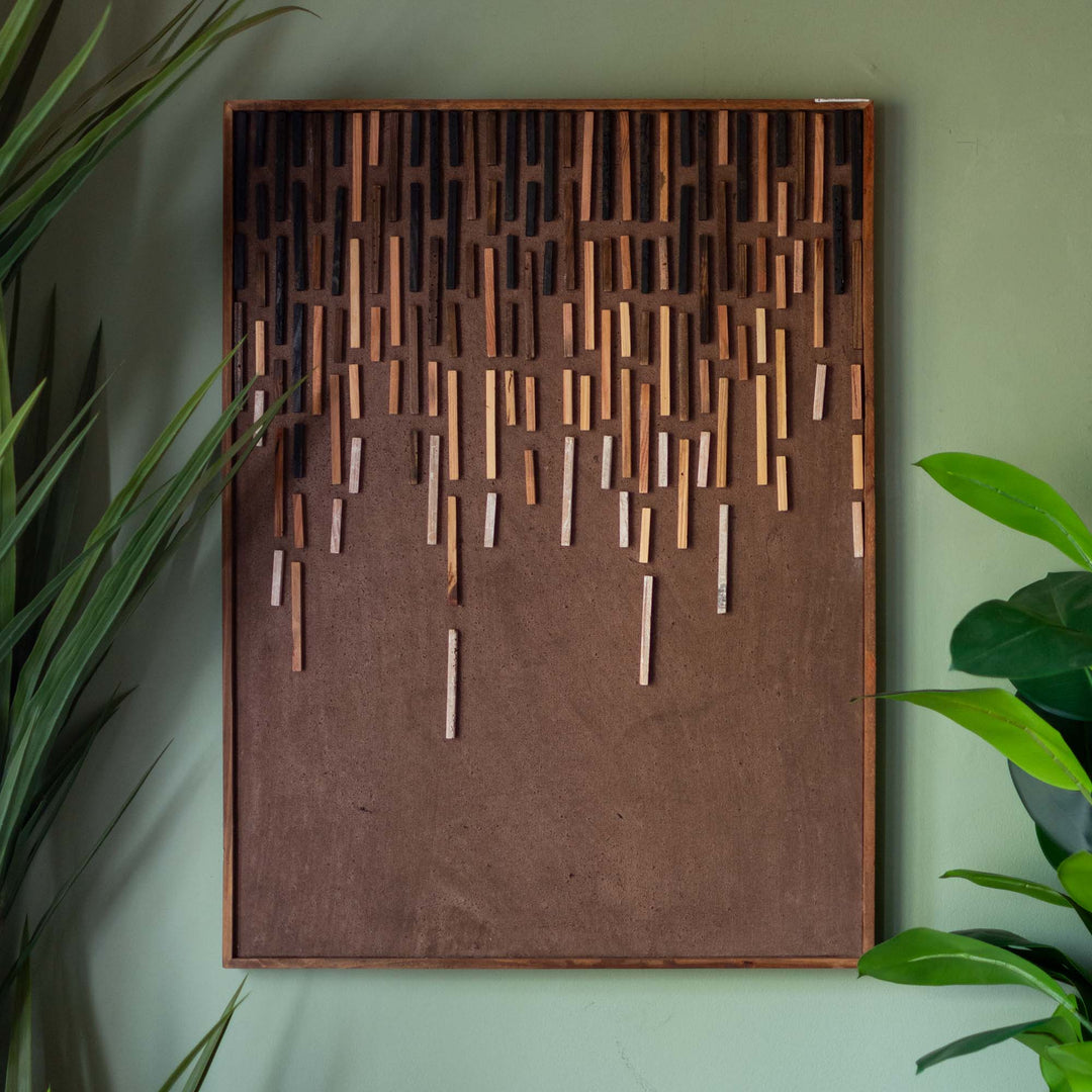 Recycled Pine Wall Art Brown