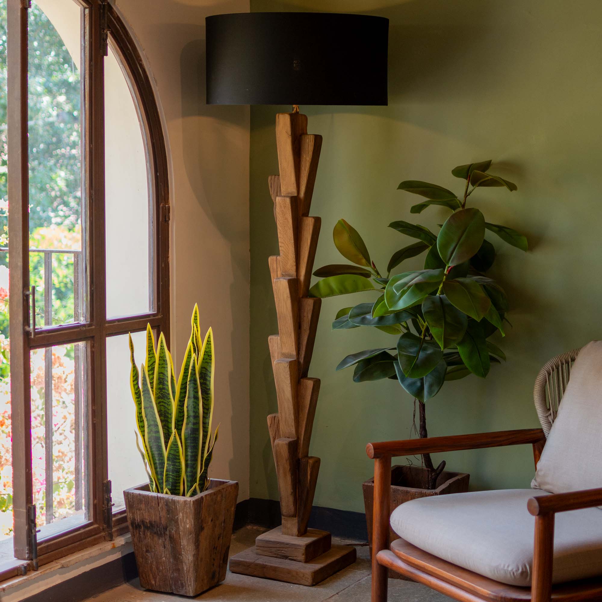 Recycled Oak Floor Lamp