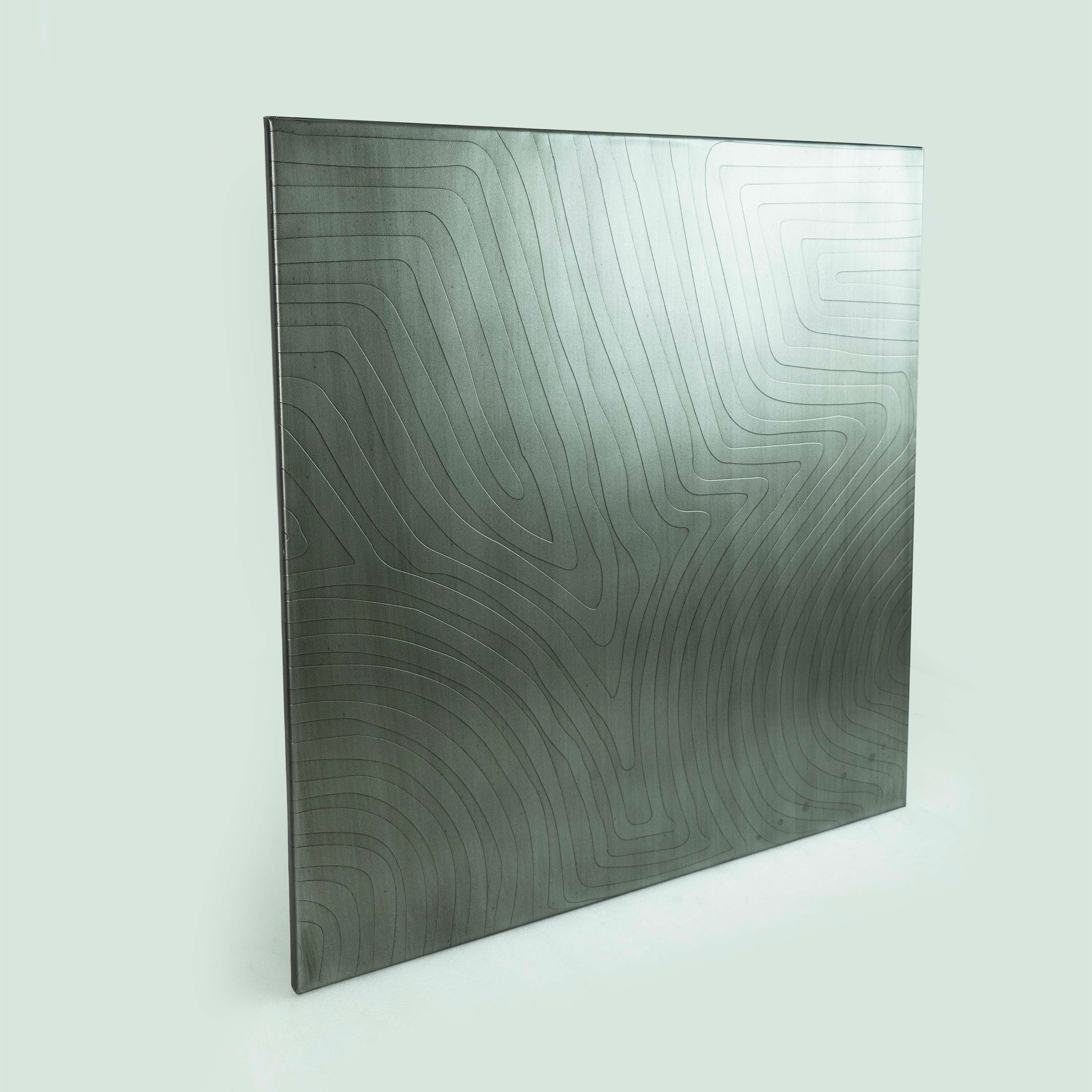 Etched Wall Panel Zinc Antique Grey