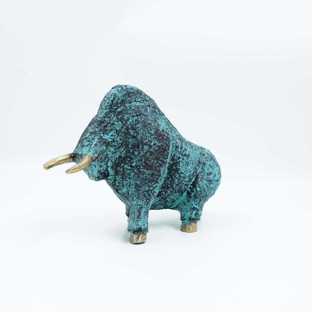 Green Patina Aluminum Bull