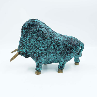 Green Patina Aluminum Bull