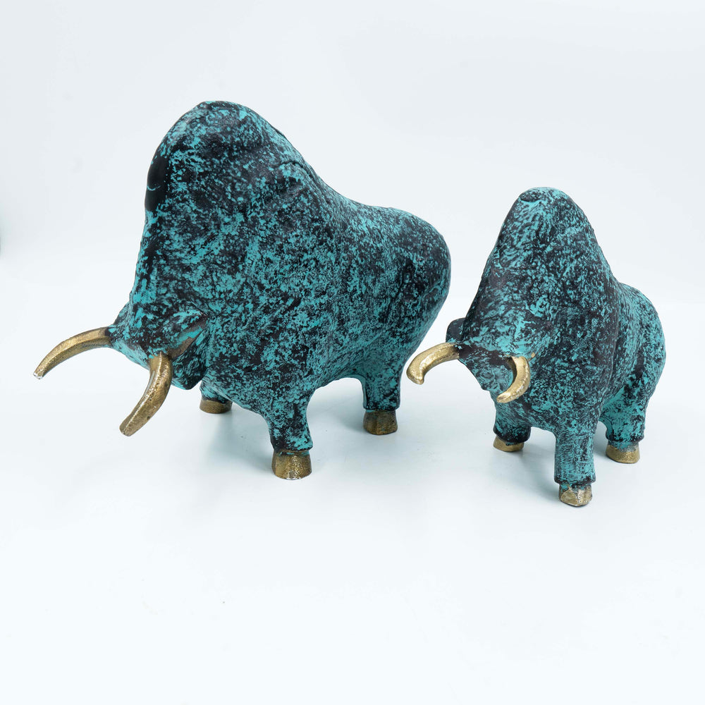 Green Patina Aluminum Bull