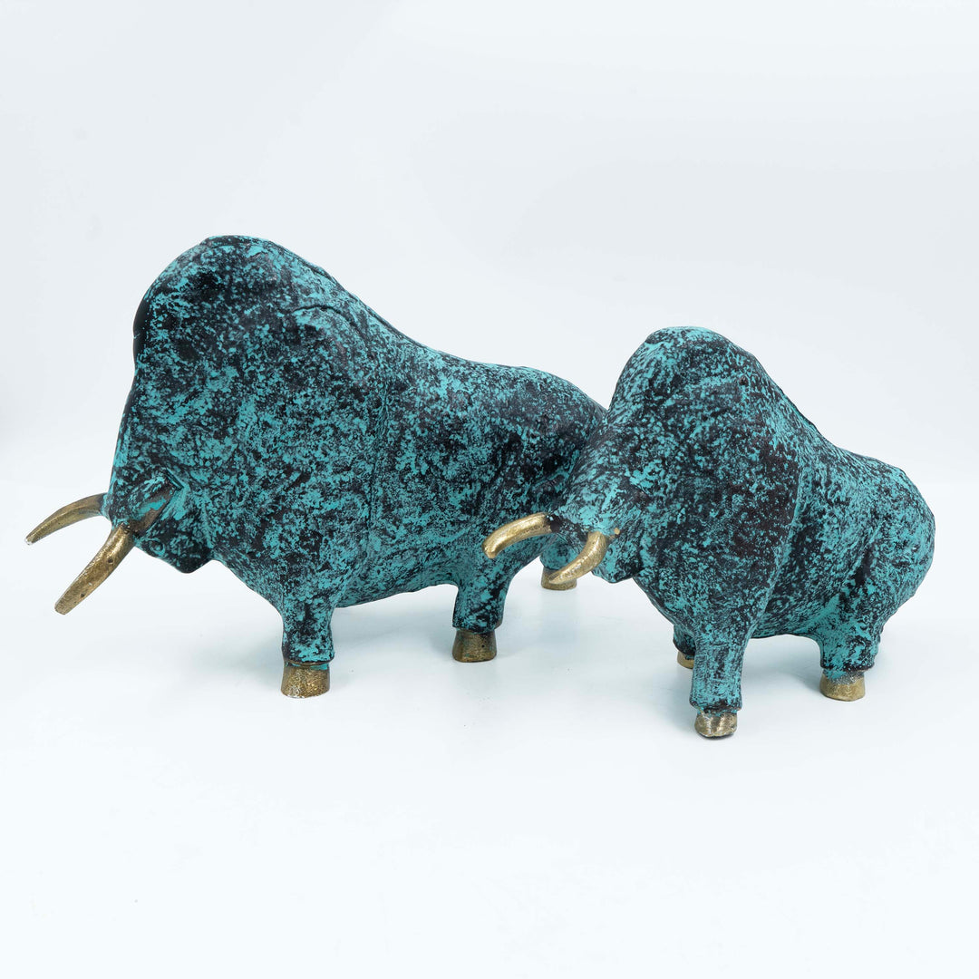 Green Patina Aluminum Bull