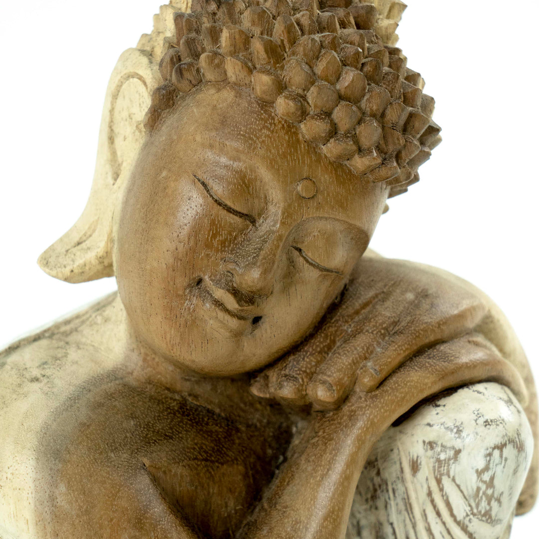 Wooden Buddha Head Tilted