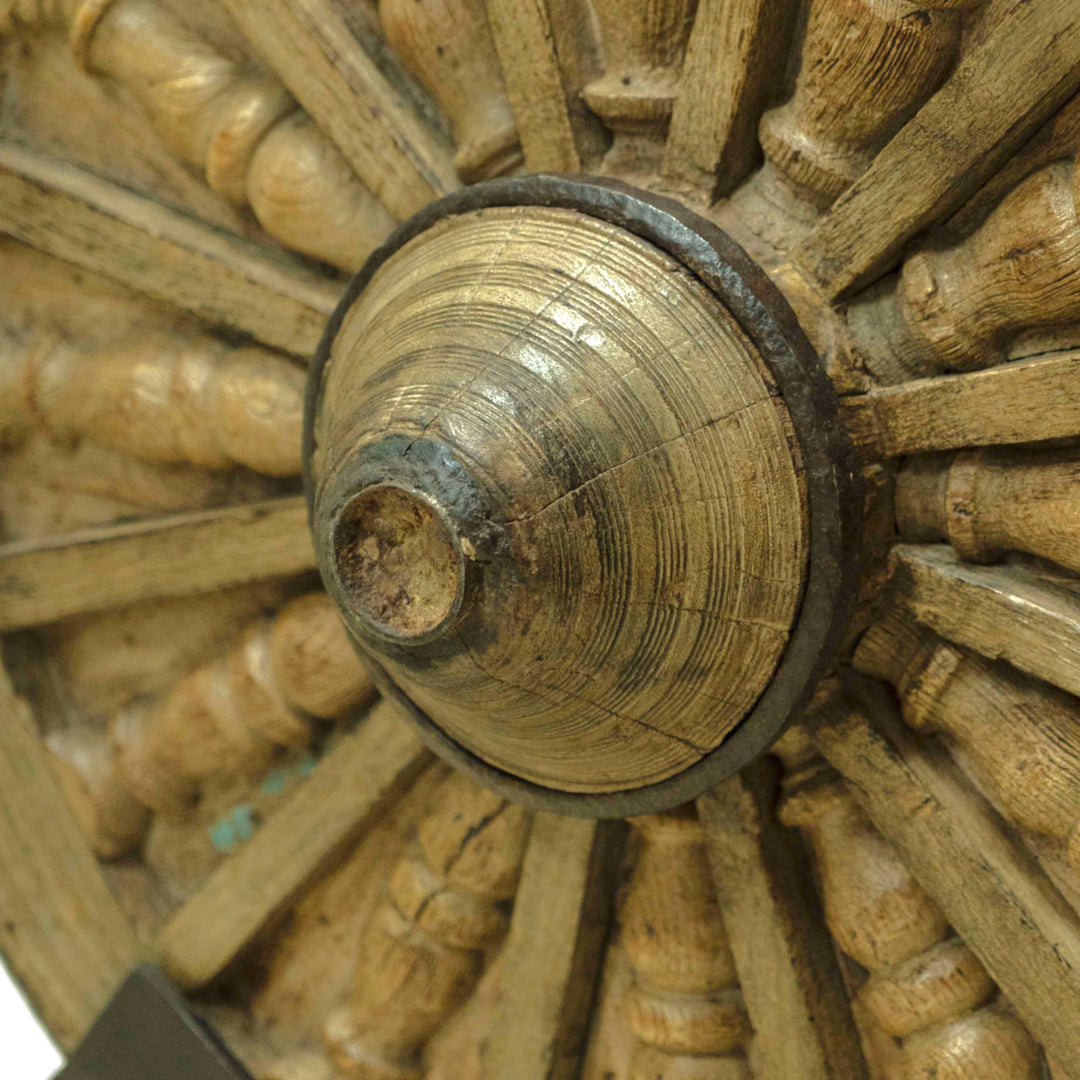 Antique Wooden Wheel Chakra