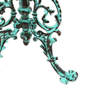 Cast Iron Planter Stand Green Distress