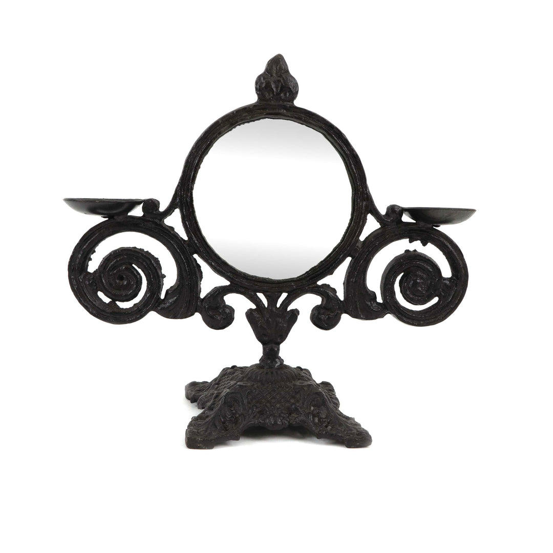 Cast Iron Mirror With Candle Stand