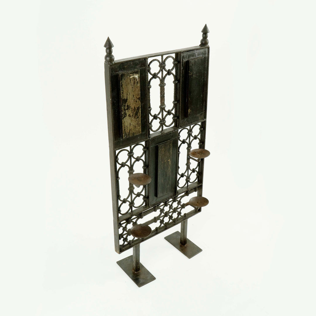 Iron Wood Candle Stand