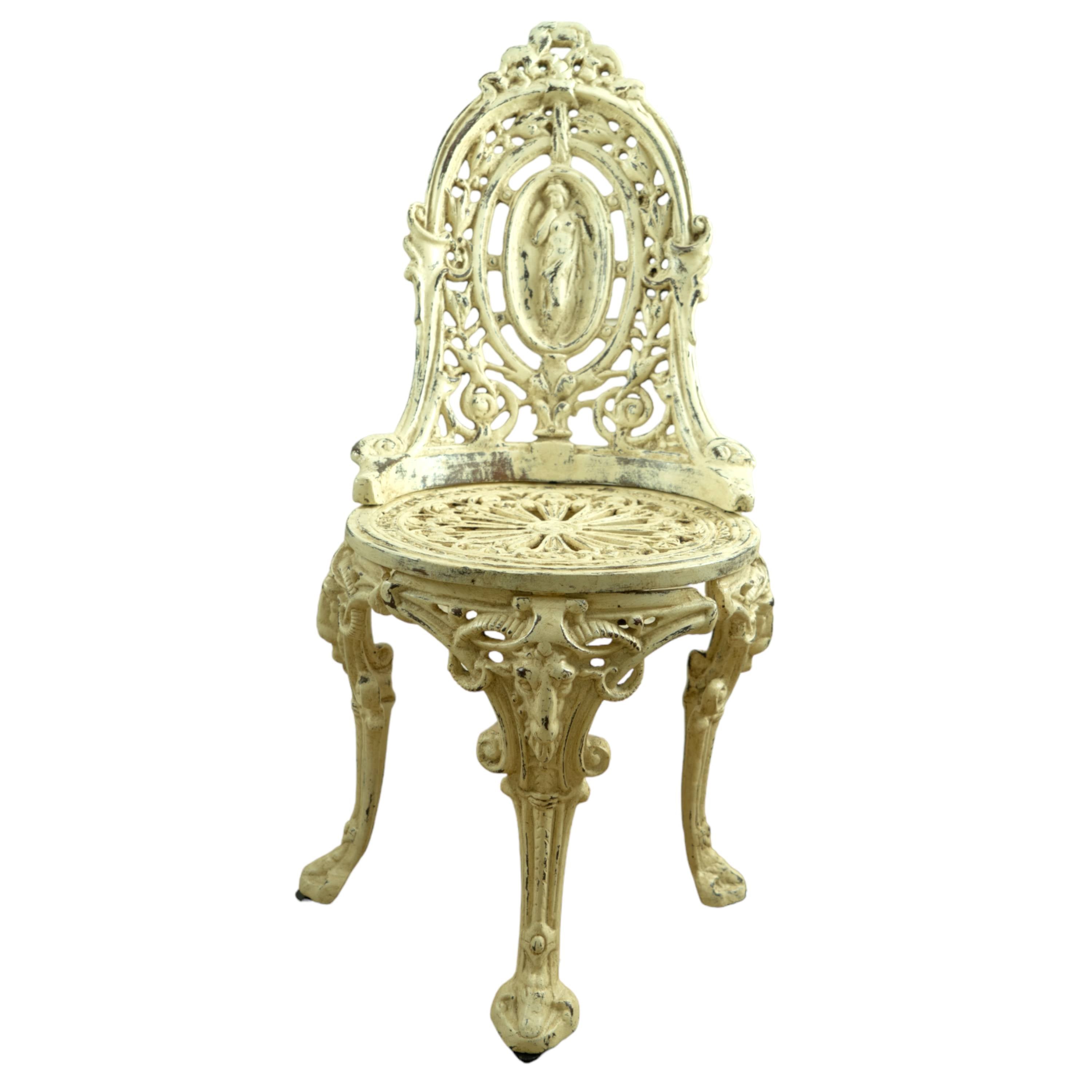 Bistro Cast White Iron Chair