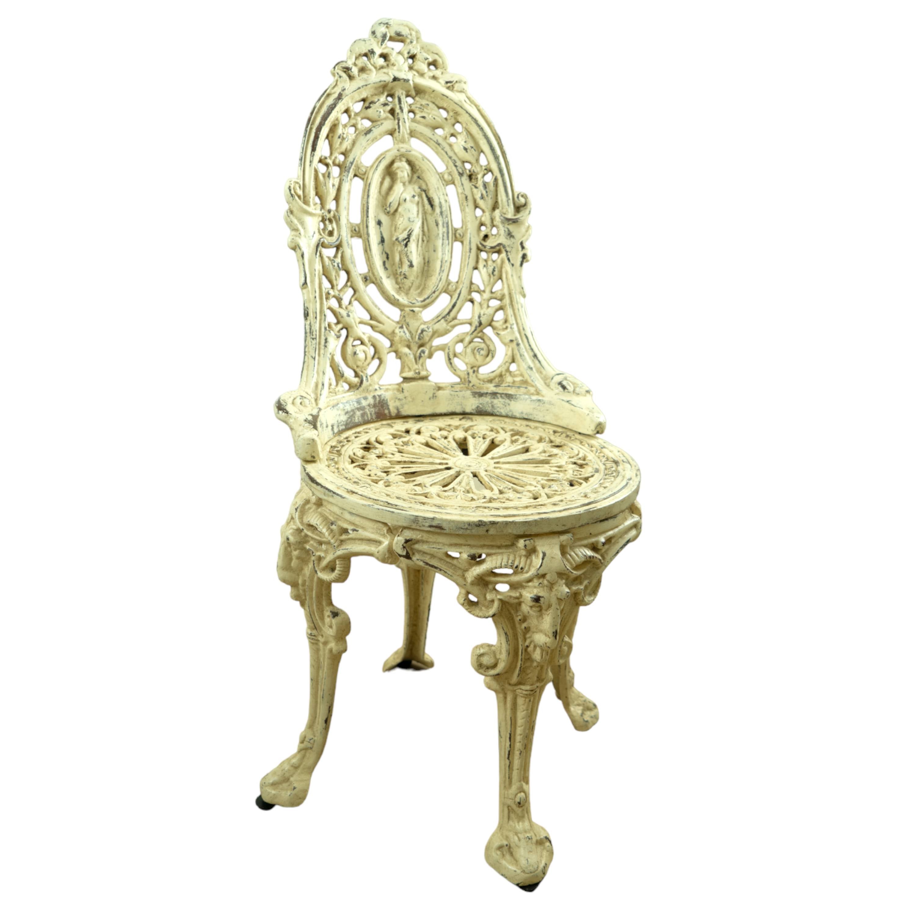 Bistro Cast White Iron Chair