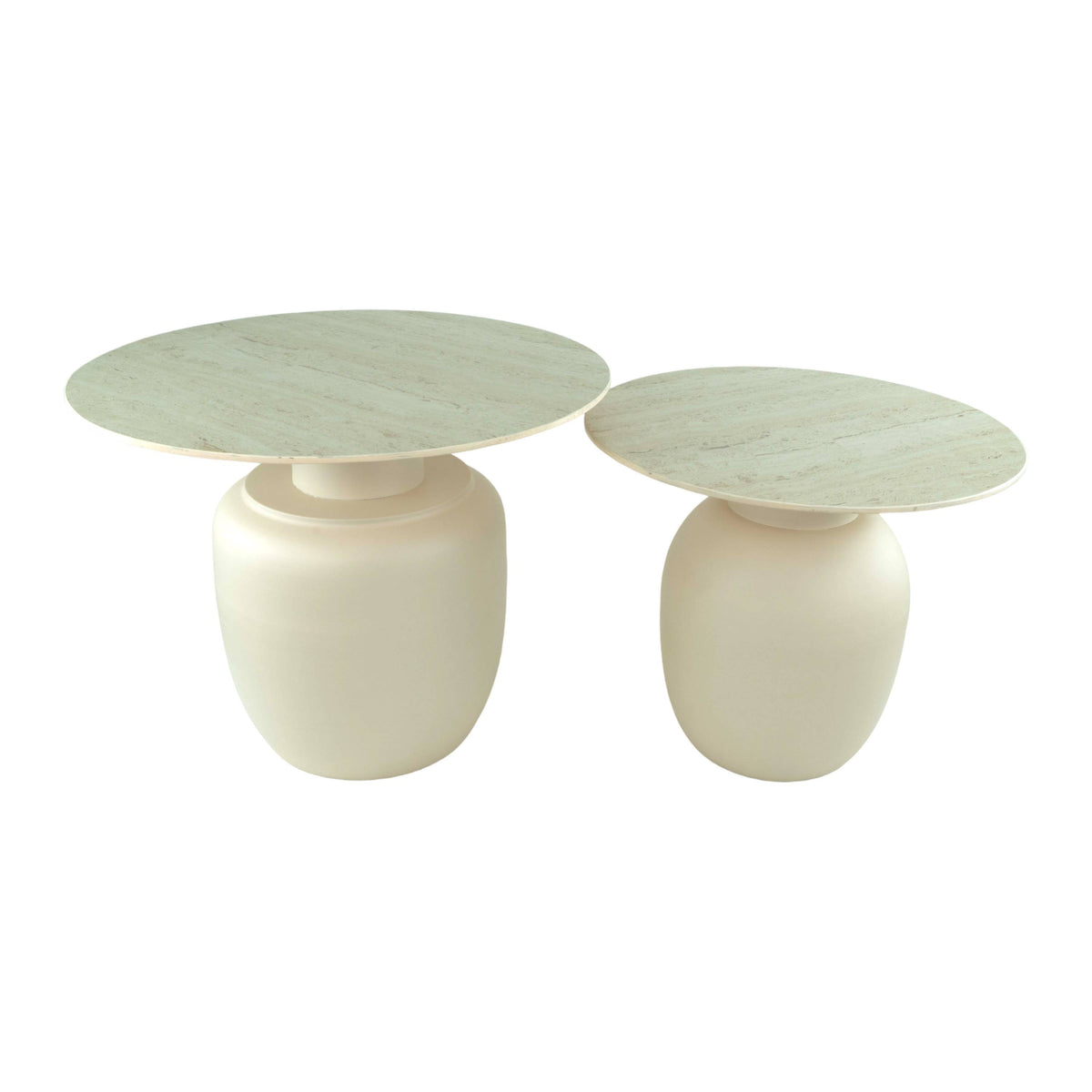 Ceramic Top Centre Table Metal Base (Set of 2)